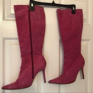 Colin Stuart hot pink, suede boots